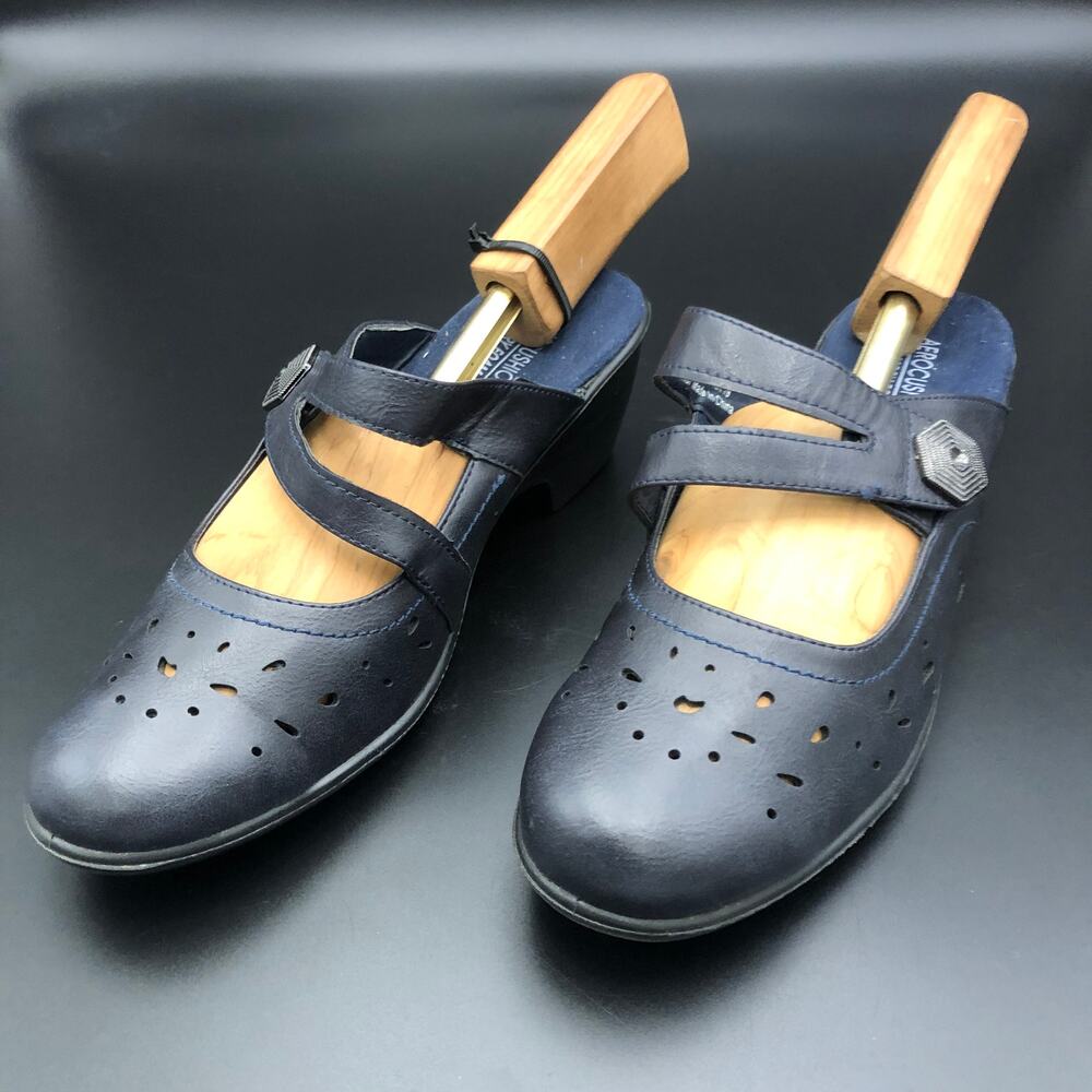 Aerocushion Black Vegan Leather Loafers, Women's Size 10M/EUR 40.5